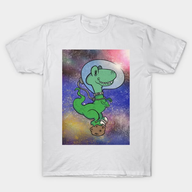 Space Dino T-Shirt by FearingCartoons